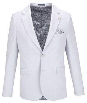 NEW GUIDE LONDON men's lined cotton linen blazer in light blue
